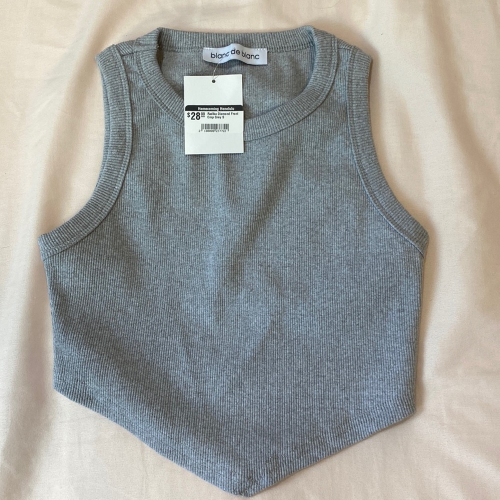 homecoming honolulu asymmetrical (V bottom) ribbed tank top